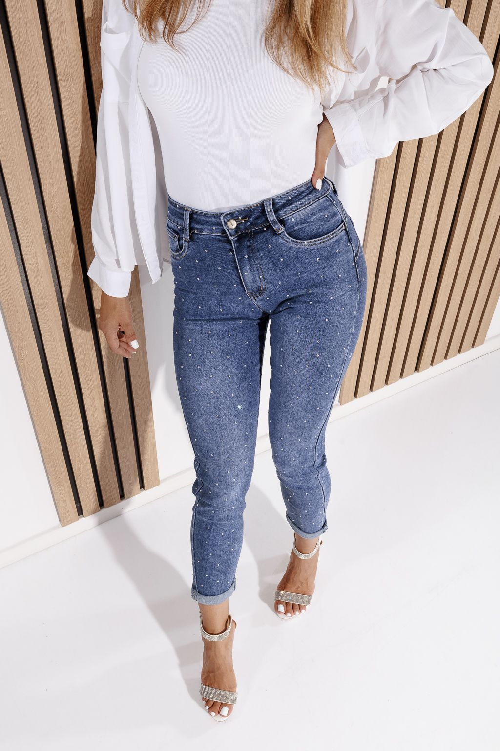 Blugi Skinny cu PushUp Dama Selene Albastri #A1179