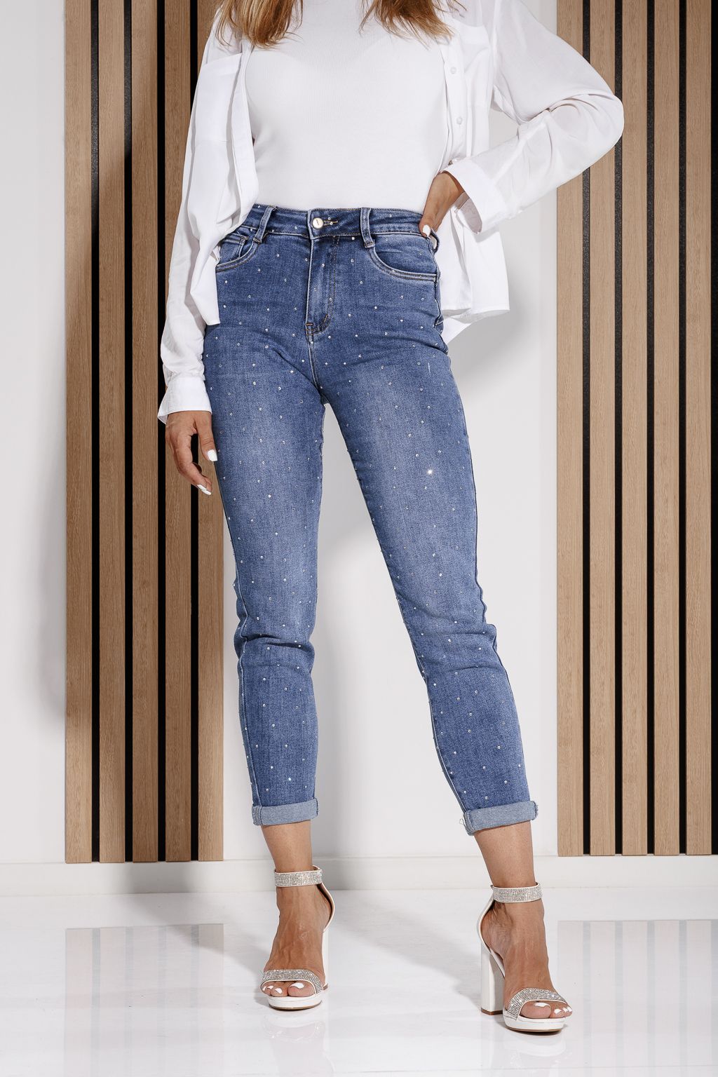 Blugi Skinny cu PushUp Dama Selene Albastri #A1179