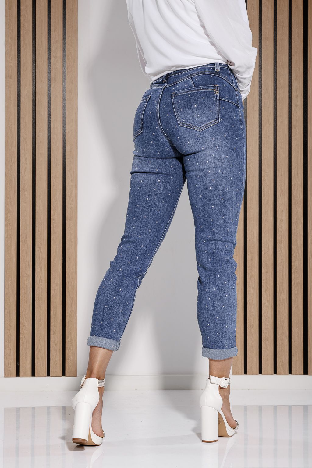 Blugi Skinny cu PushUp Dama Selene Albastri #A1179