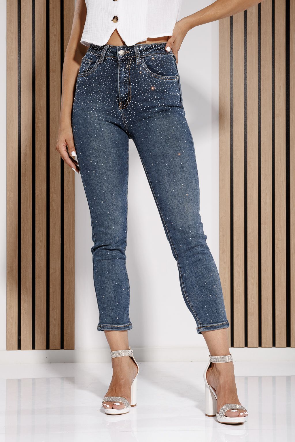 Blugi Skinny Dama Luna Albastri #A1173