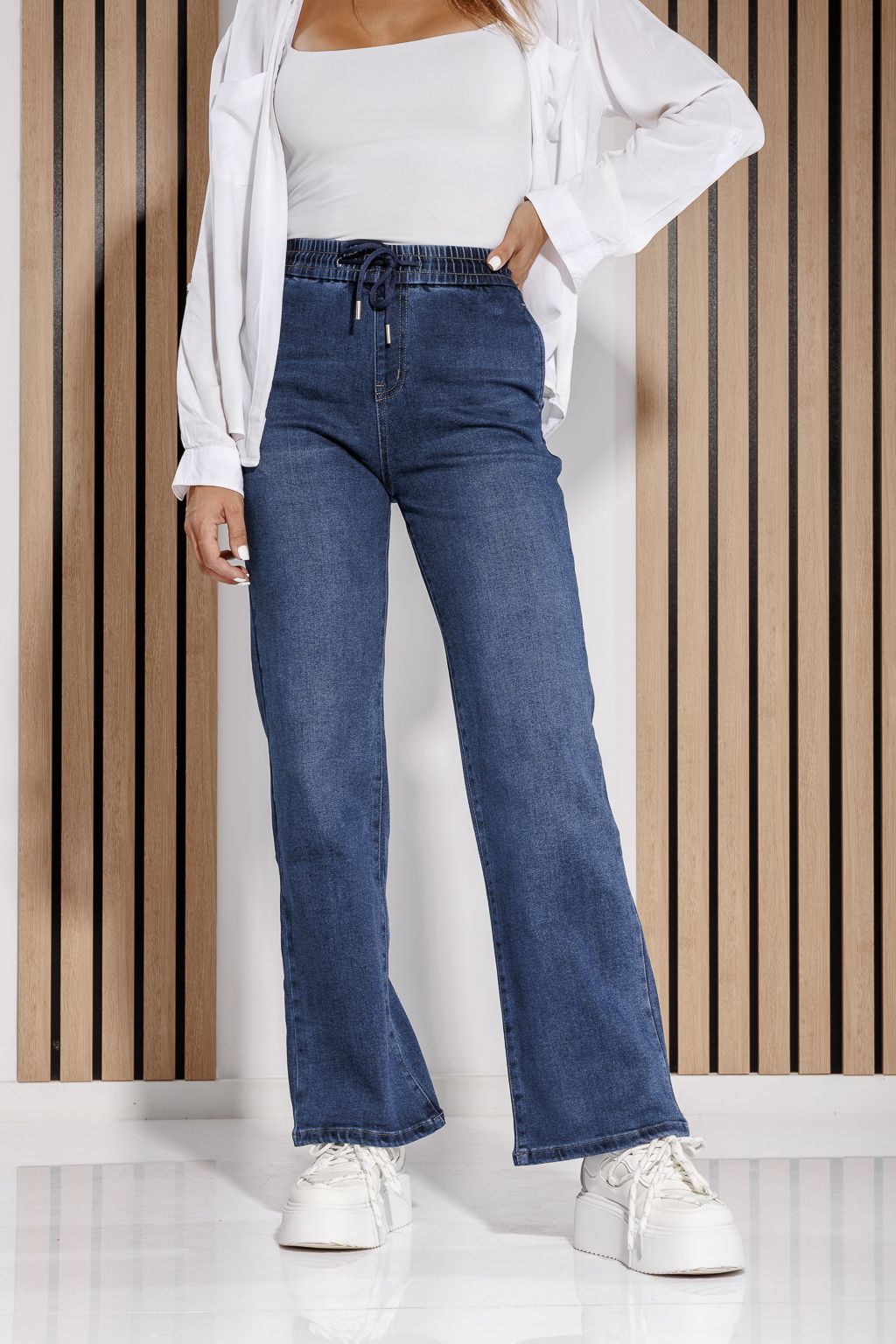 Blugi Evazati Dama Isabella Albastri #A1183