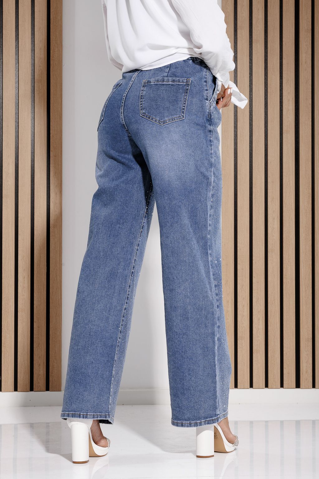 Blugi Evazati Dama Athena Albastri #A1178