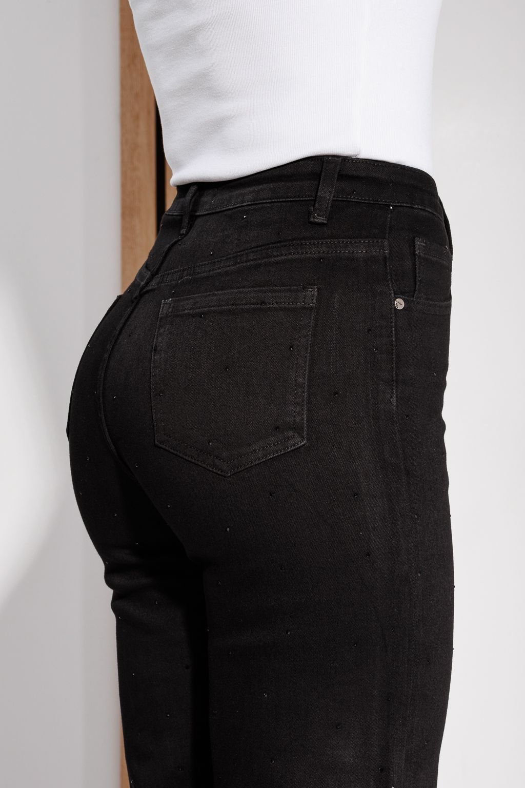 Blugi Wide Leg Dama Talia  Negri #A1195