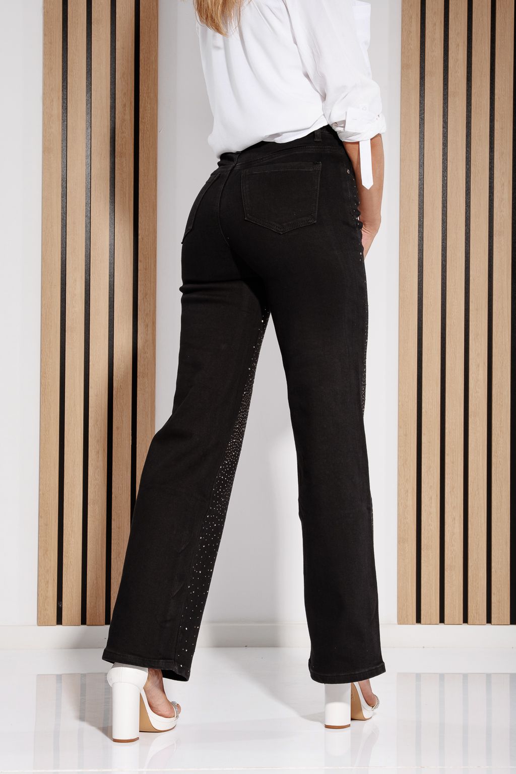Blugi Evazati Dama Athena Negri #A1177