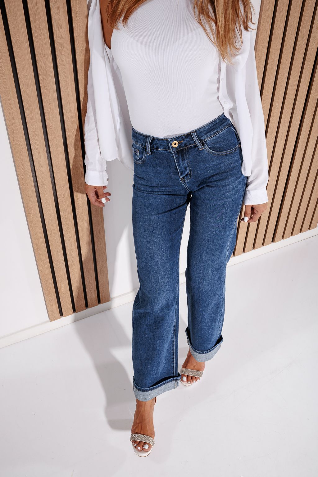 Blugi Wide Leg Dama Lia  Albastri #A1168