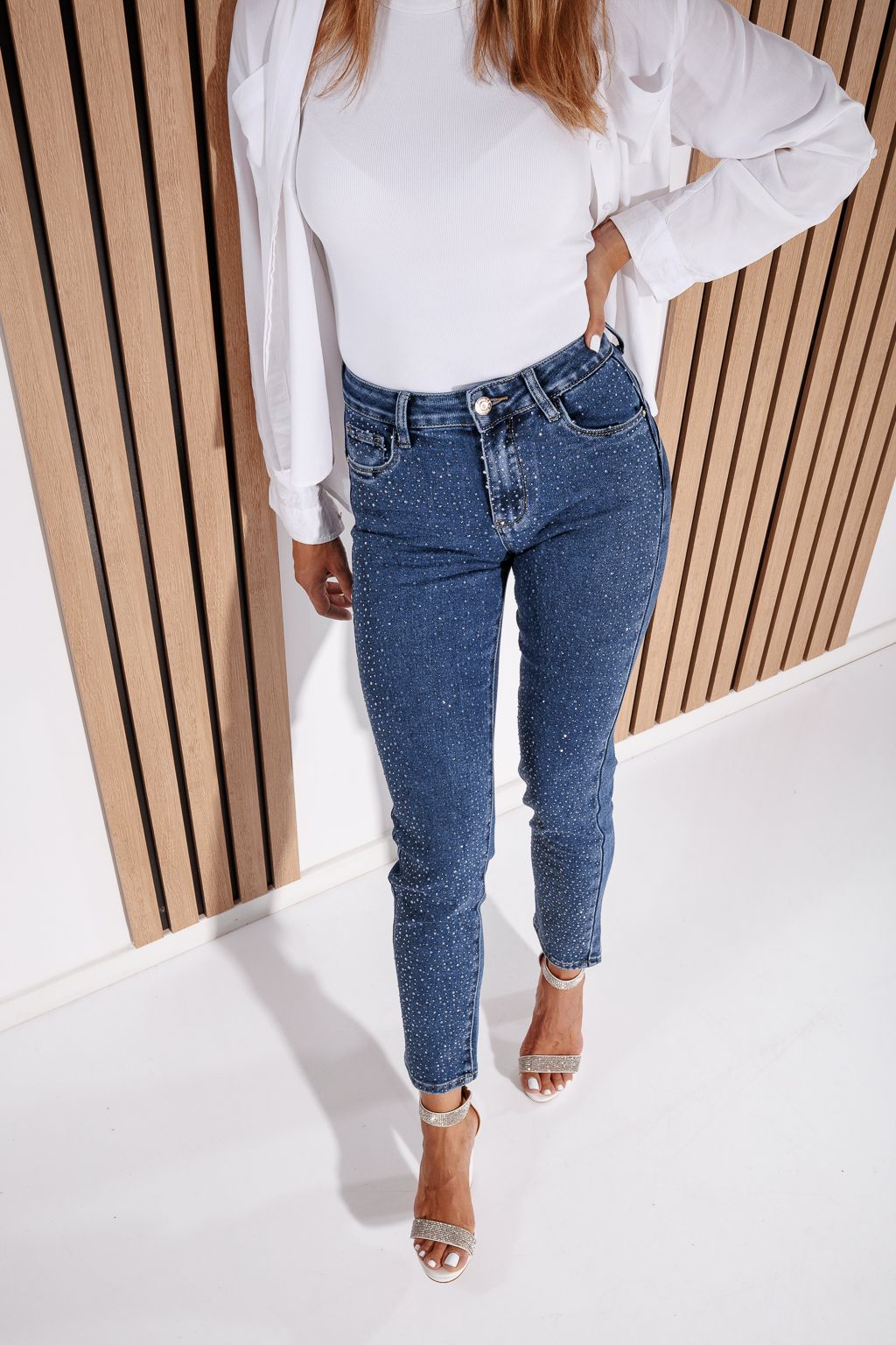 Blugi Skinny cu PushUp Dama Iris Albastri #A1171