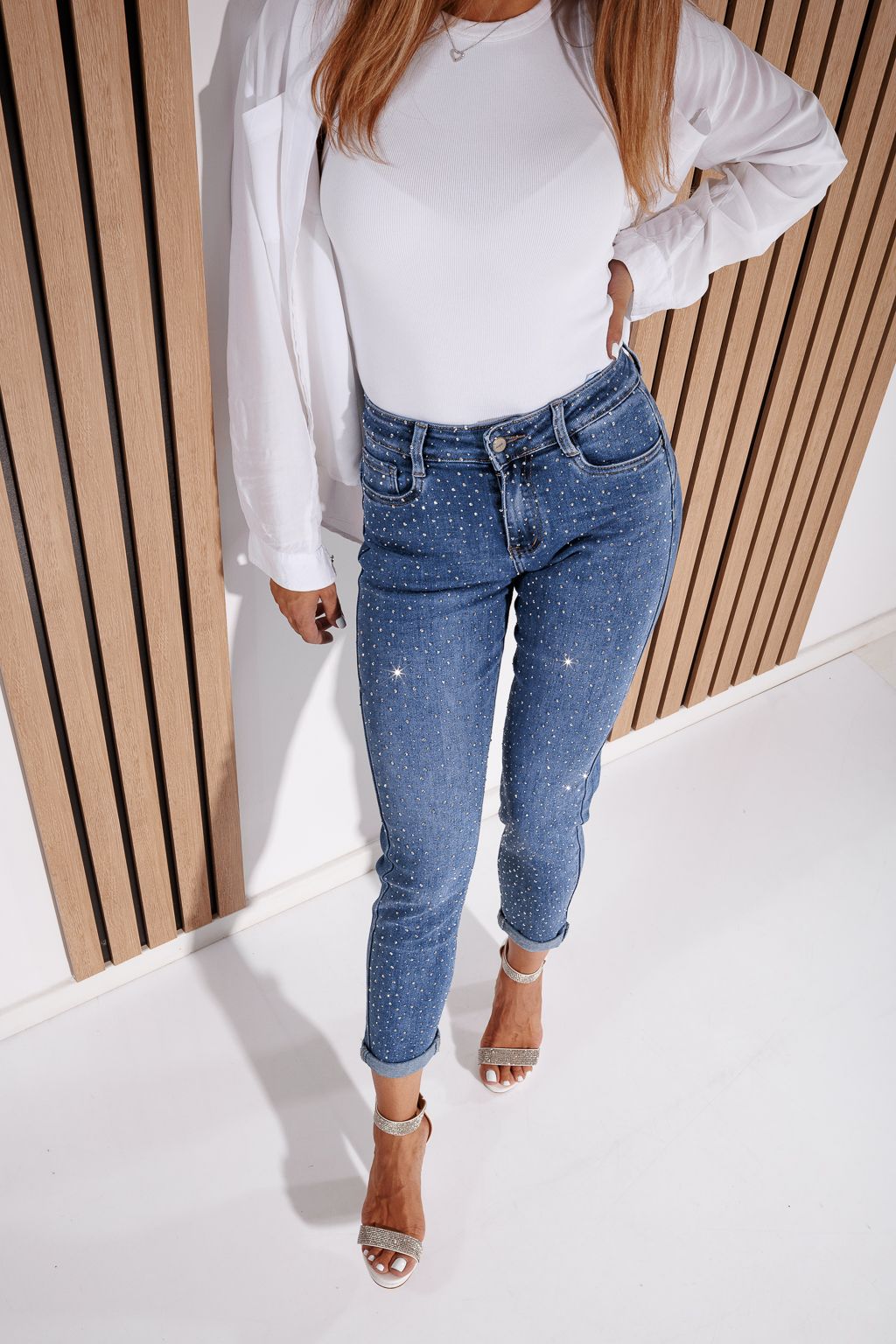 Blugi Skinny cu PushUp Dama Victoria Albastri #A1184