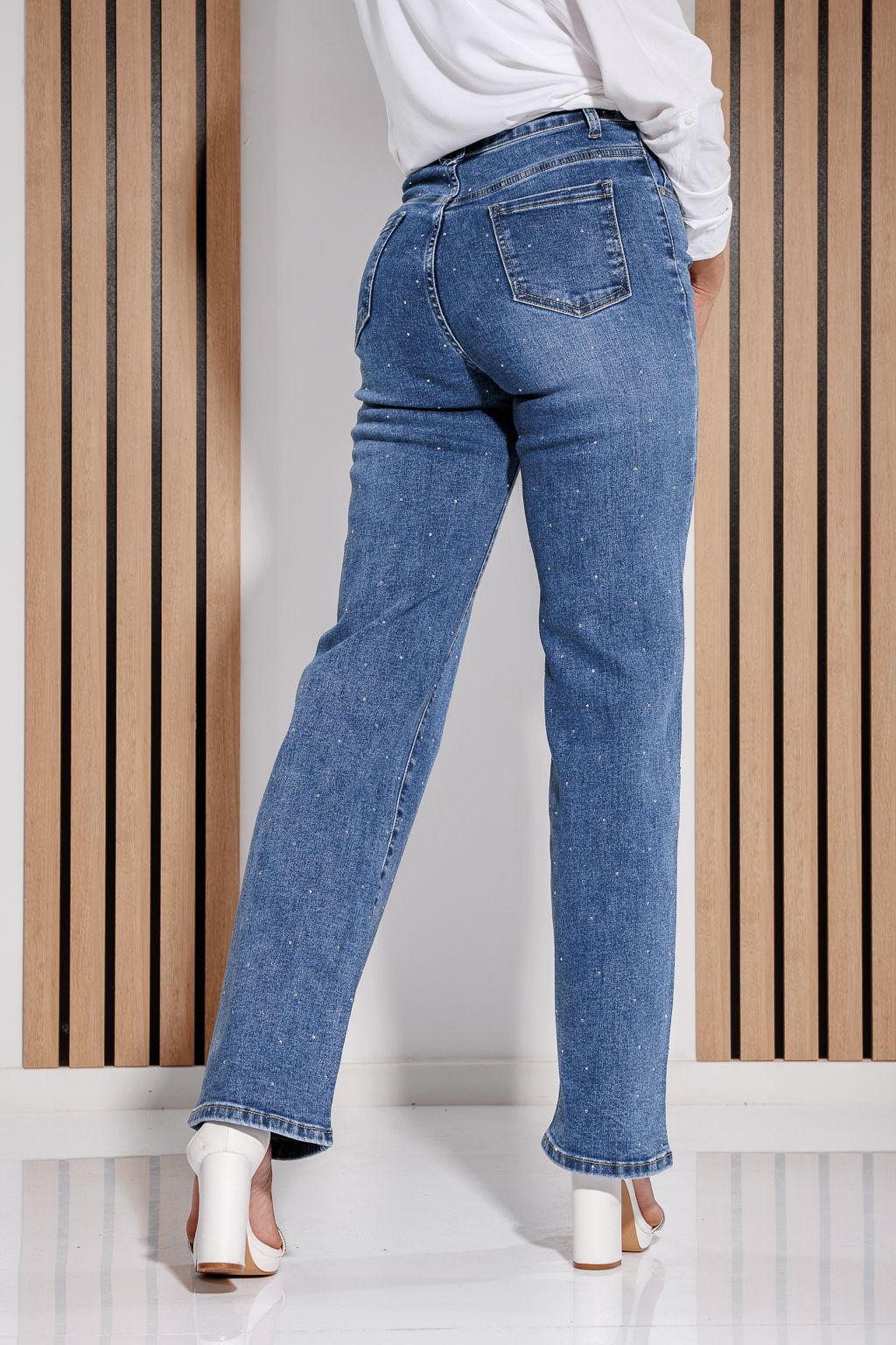 Blugi Wide Leg  Dama Freya Albastri #A1181