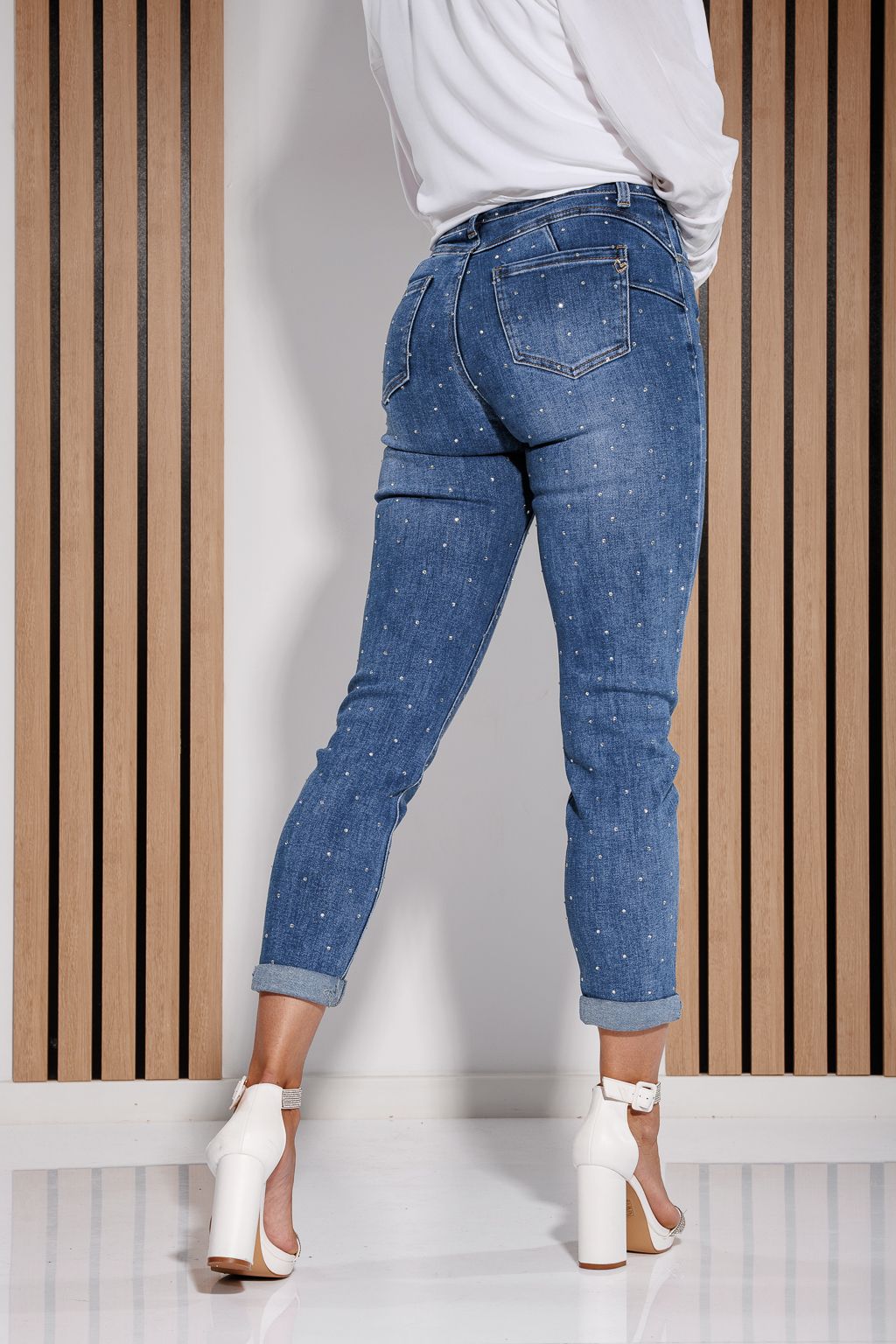 Blugi Skinny cu PushUp Dama Selene Albastri #A1179