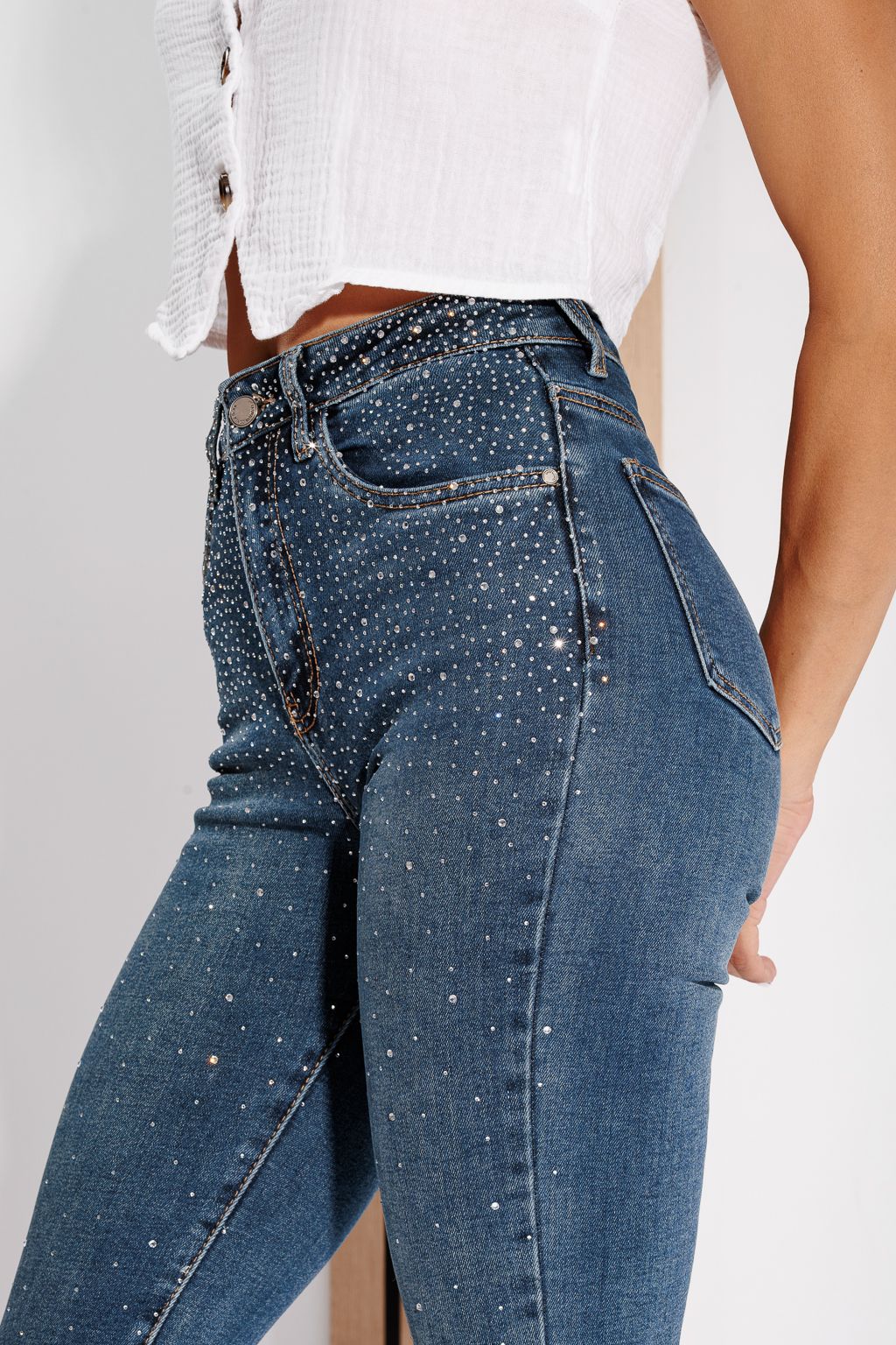Blugi Skinny Dama Luna Albastri #A1173