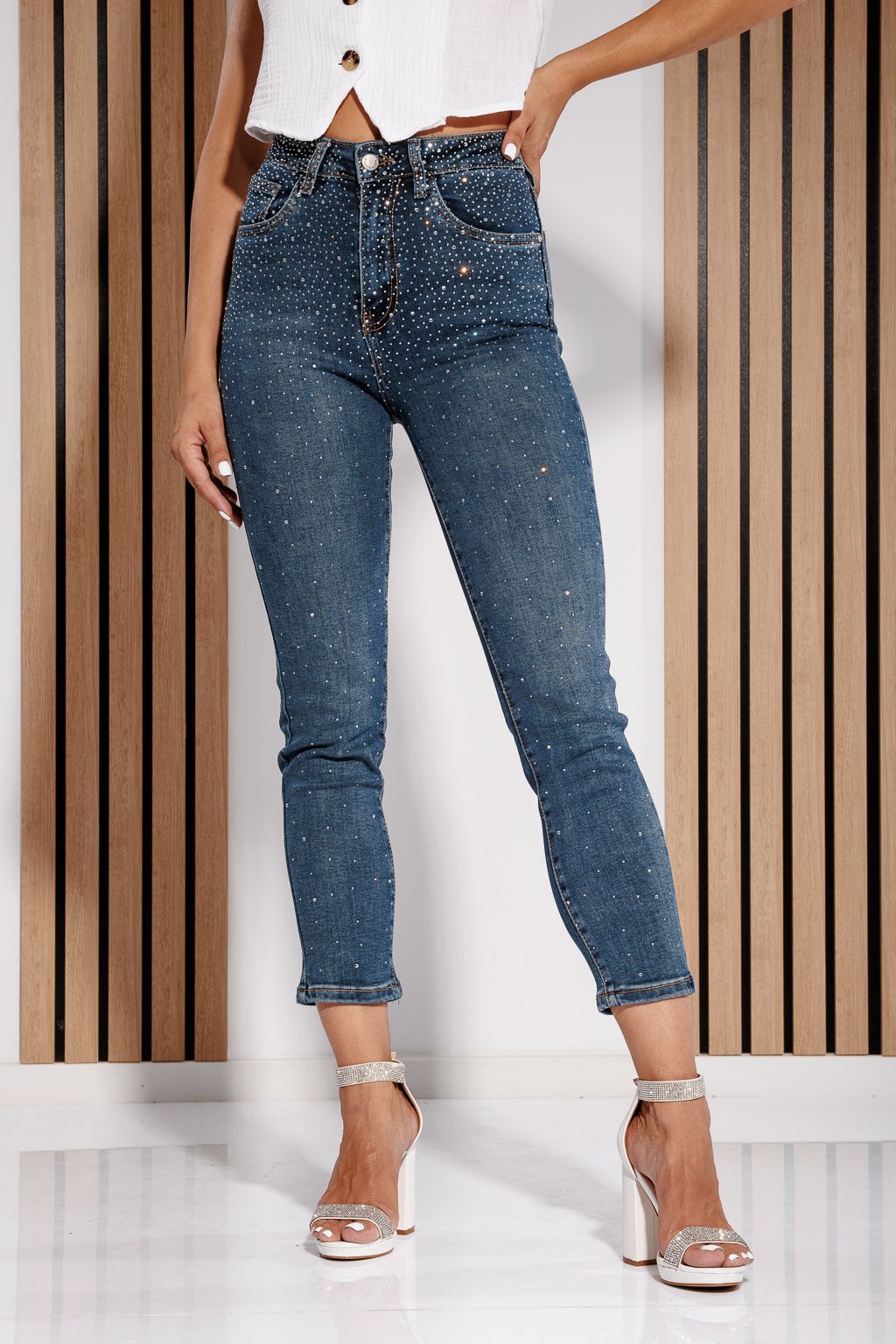 Blugi Skinny Dama Luna Albastri #A1173