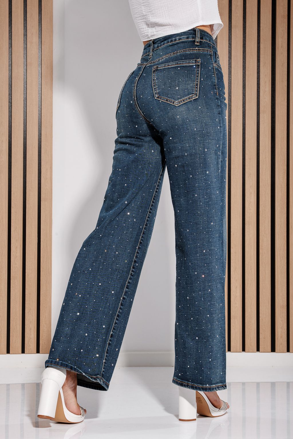 Blugi Evazati Dama Aura Albastri #A1174