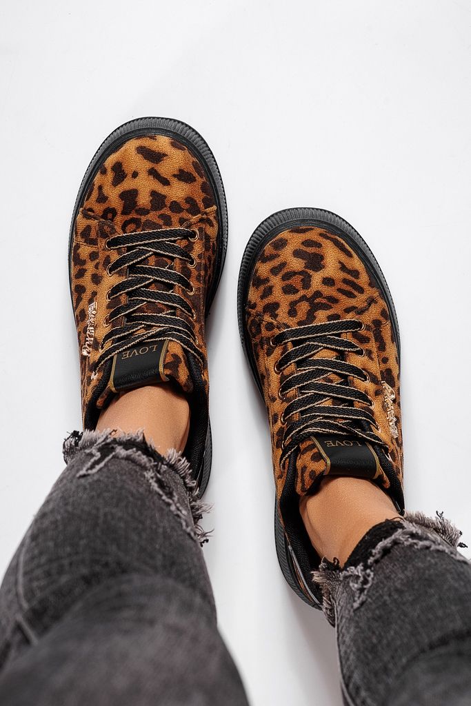 Adidasi dama leopard din piele ecologica intoarsa Sofia #22495