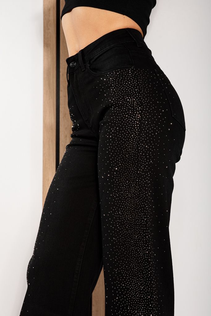 Blugi Wide Leg Fit Dama Giovana Negri #A1209