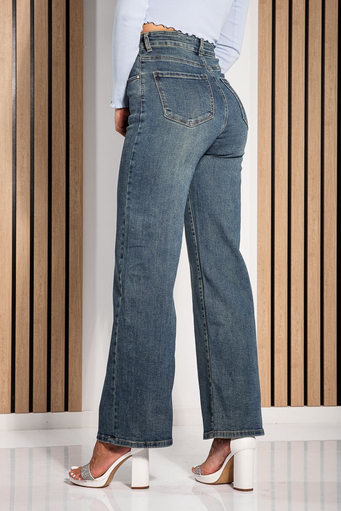 Blugi Wide Leg Fit Dama Elissa Albastri #A1225