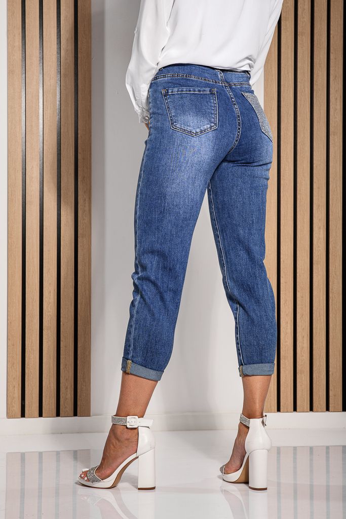 Blugi Baggy Fit Dama Glory Albastri #A1227