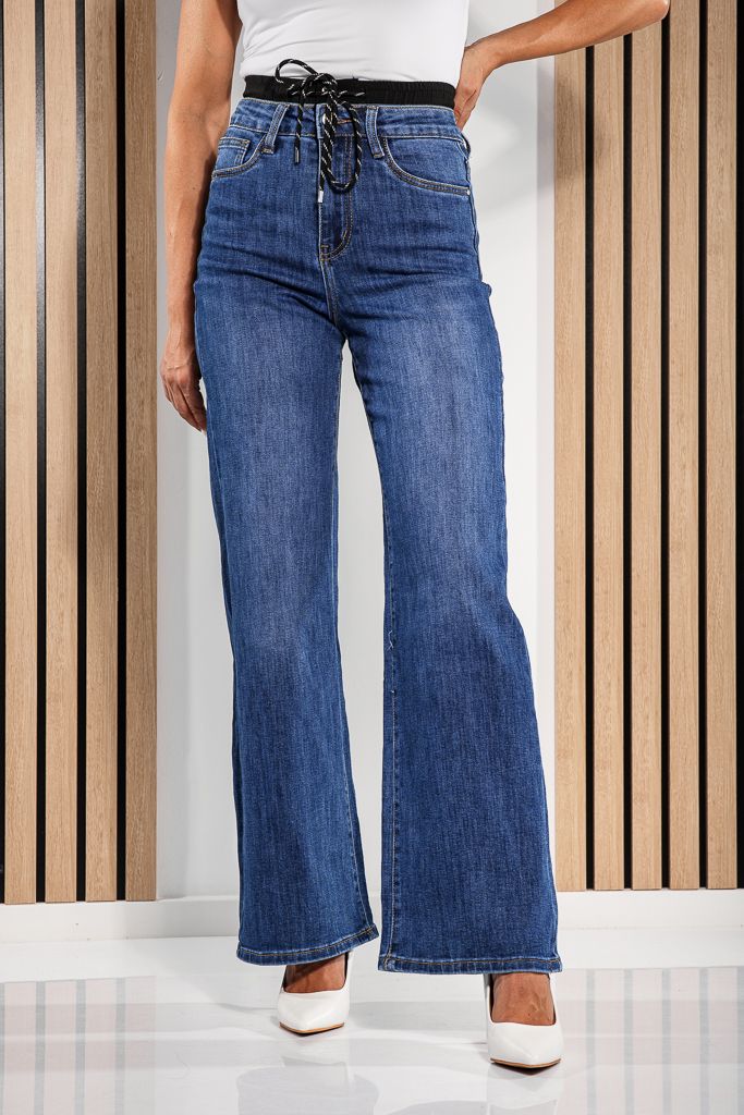 Blugi Wide Leg Fit Dama Fausta Albastri #A1207