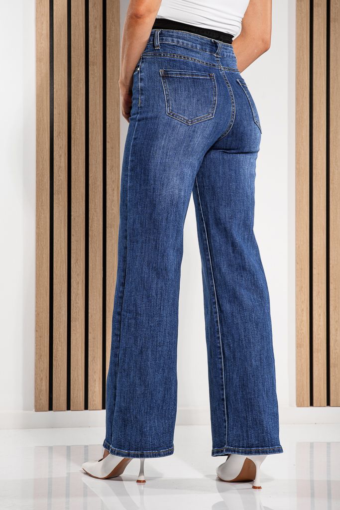 Blugi Wide Leg Fit Dama Fausta Albastri #A1207