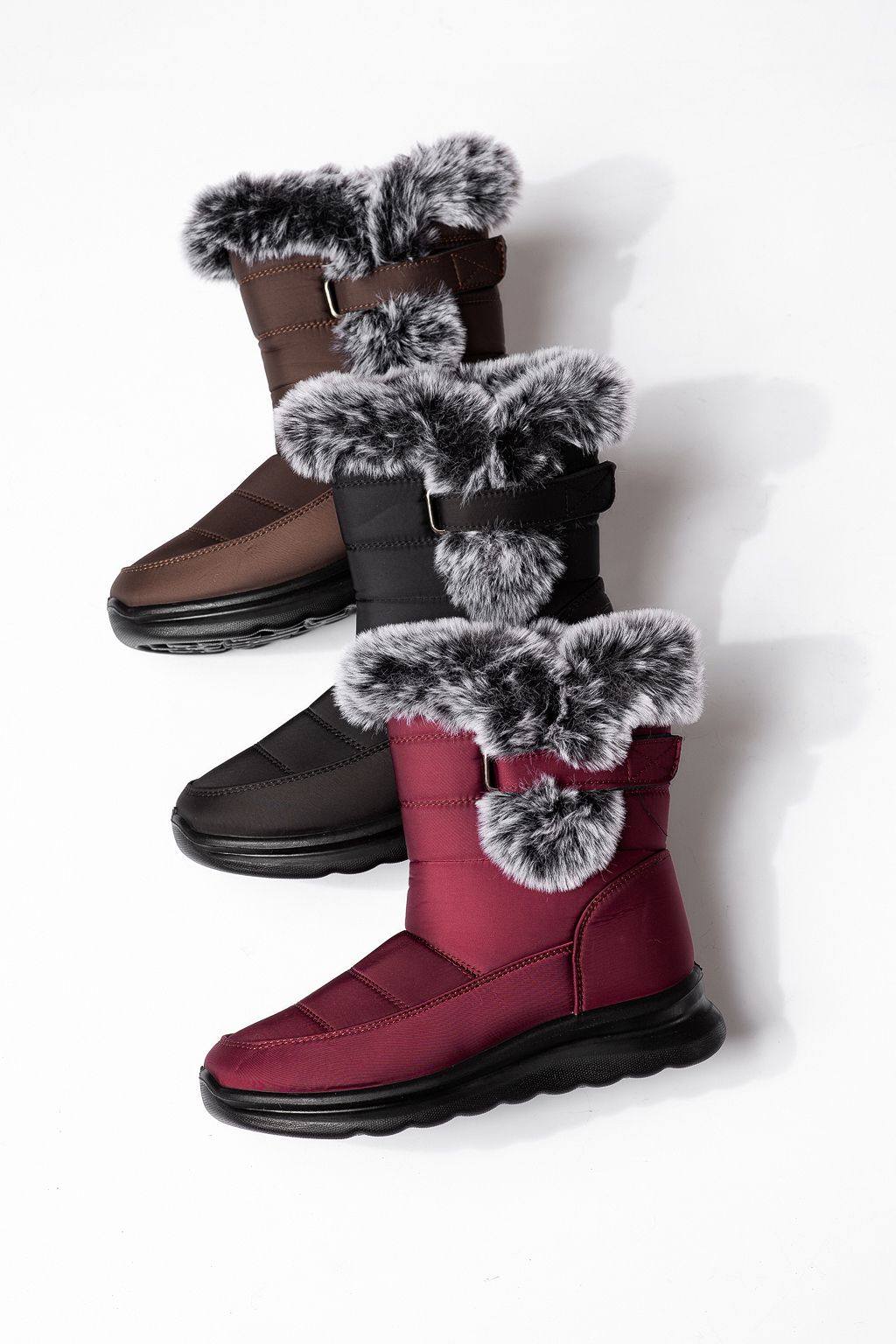 Ghete dama îmblanite bordo din Fas Alice #22574