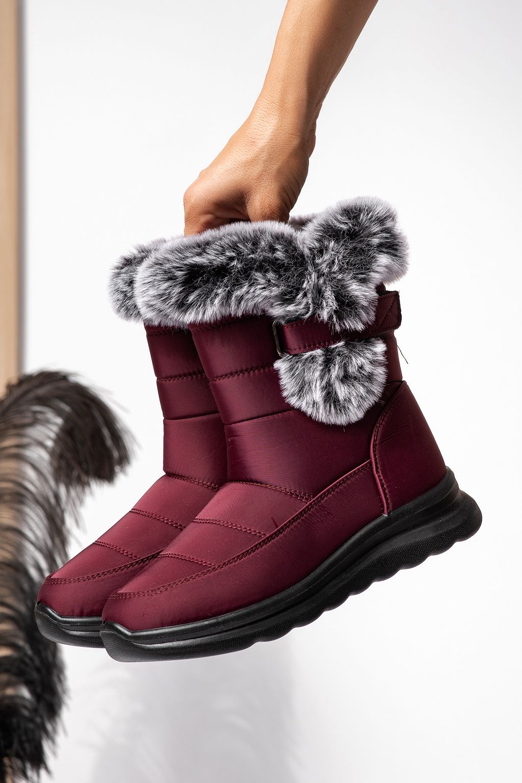 Ghete dama îmblanite bordo din Fas Alice #22574