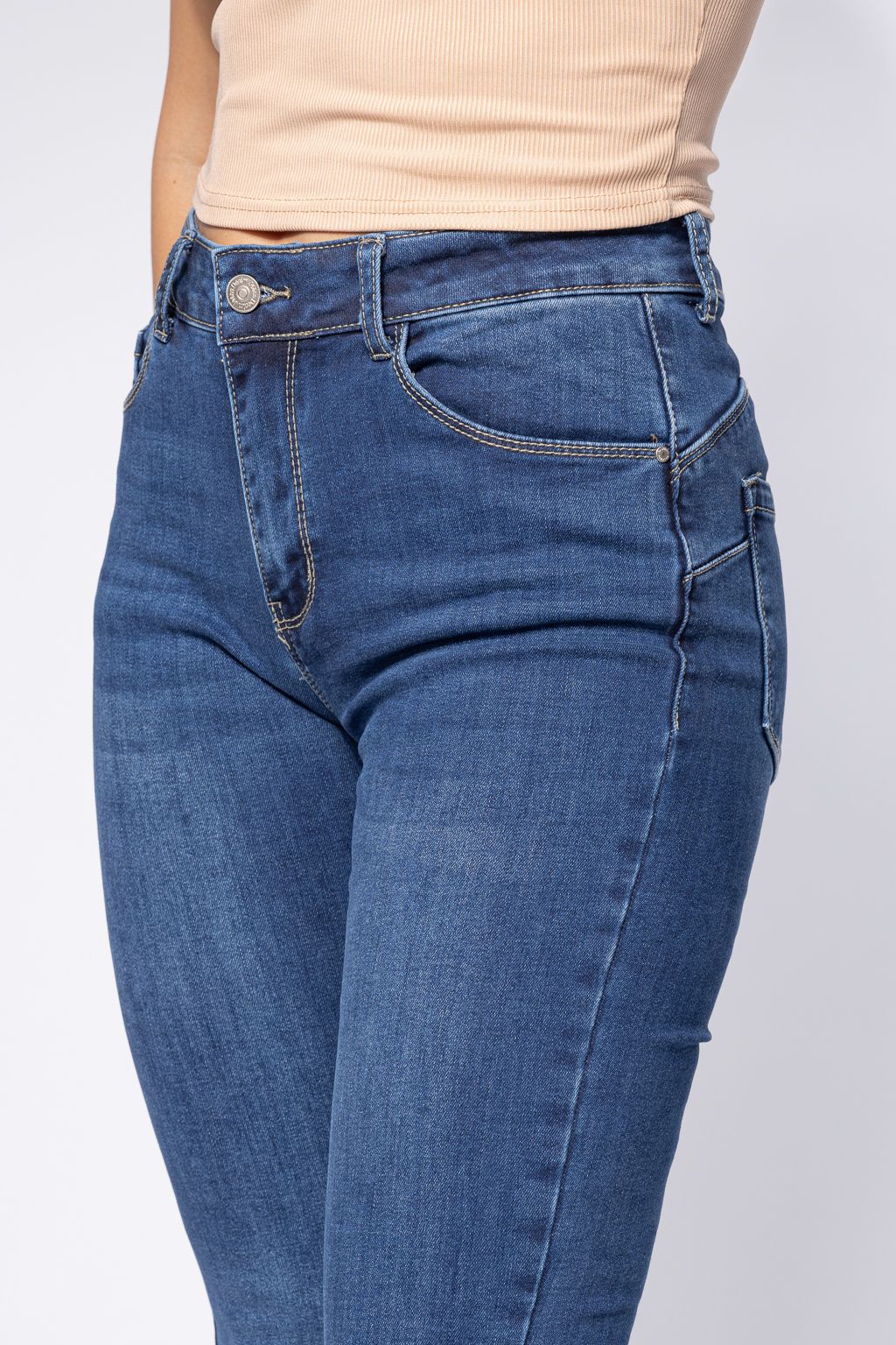Blugi Skinny cu PushUp Vatuiti Dama Amira Albastri #A662