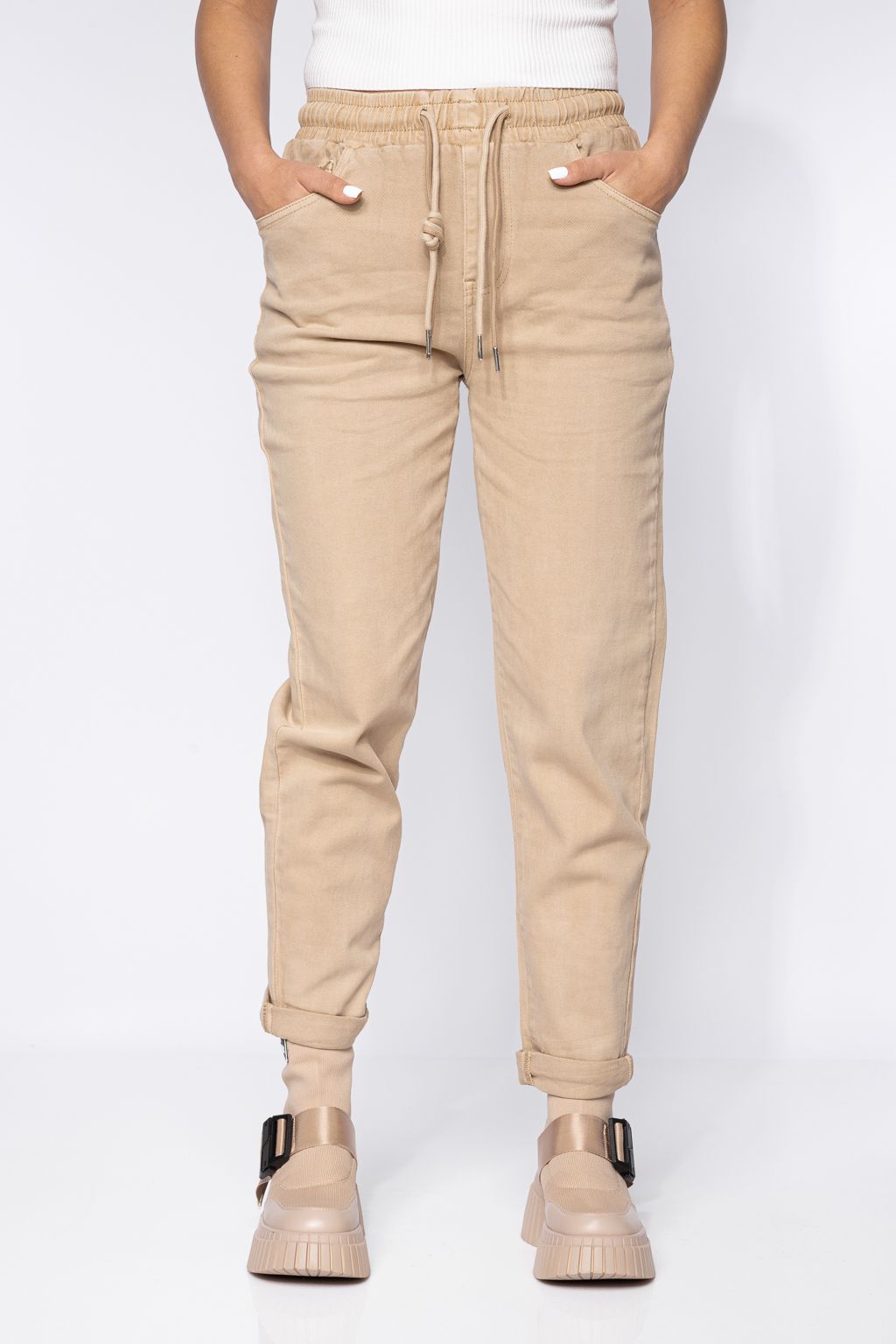 Blugi MomFit Dama Zoe Bej #A611
