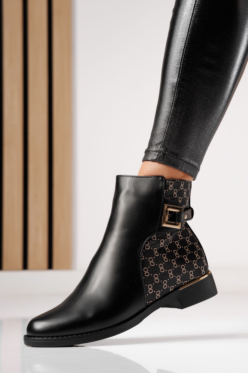 Ghete Dama  îmblanite Peyton Negre #16868