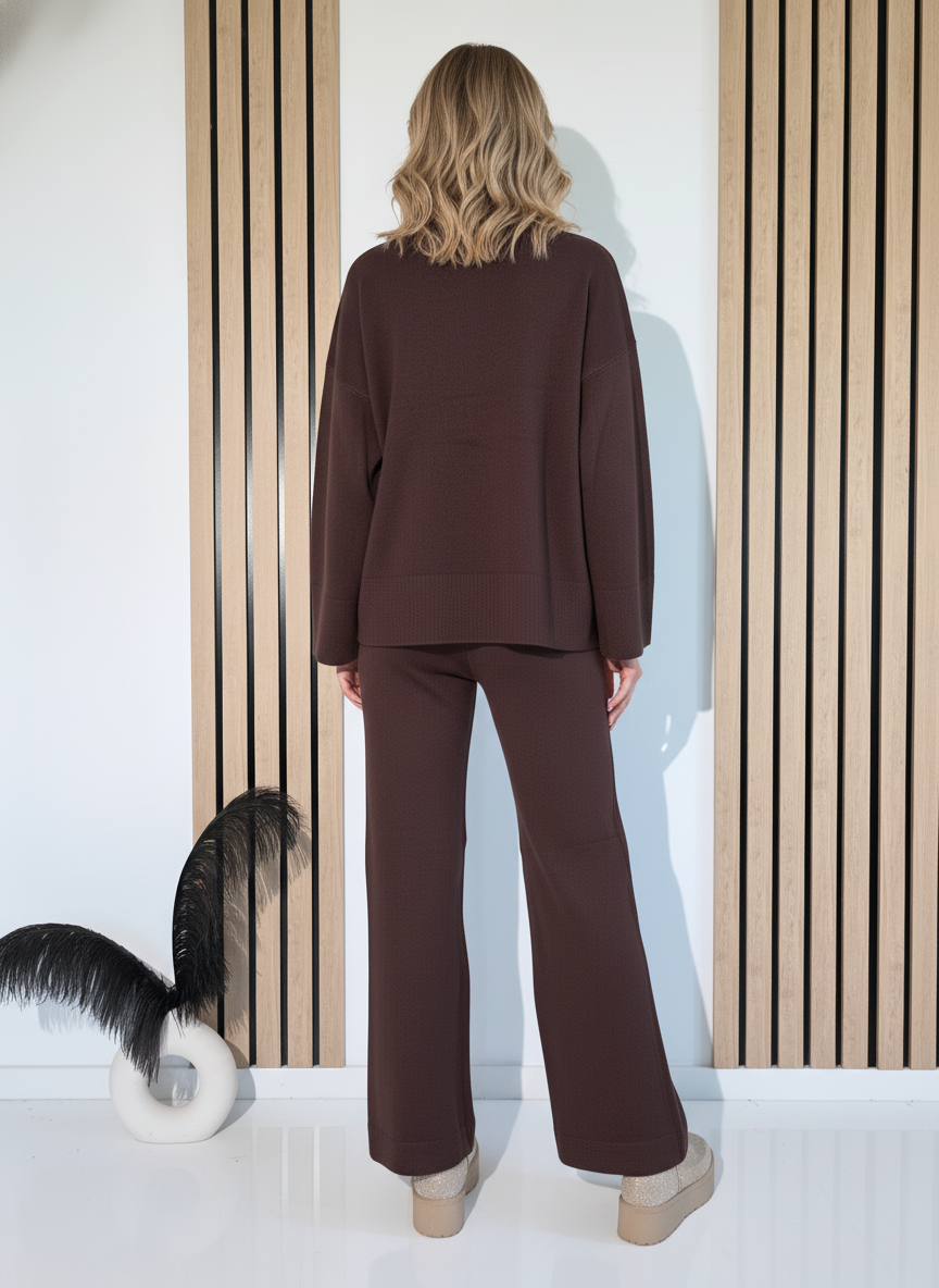 Compleu Dama maro Adela 2 piese tricot #A1237