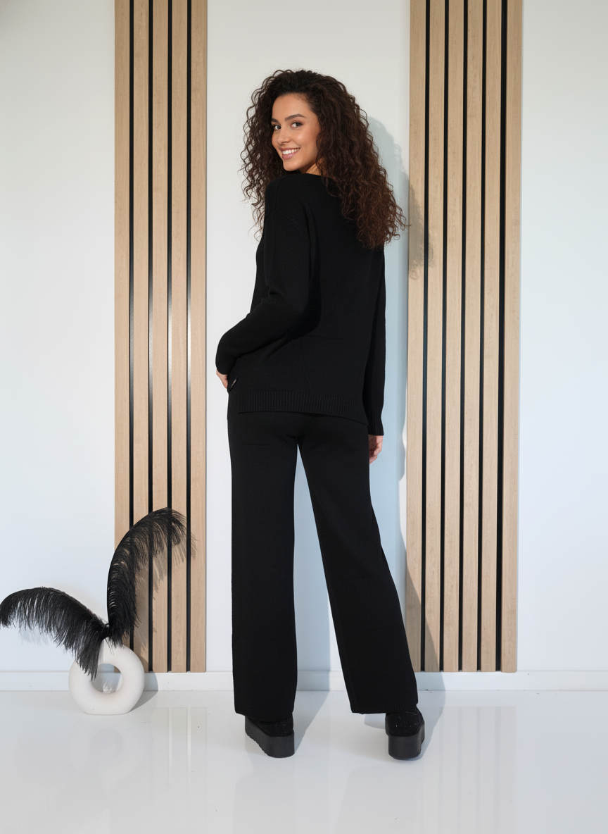 Compleu Dama negru Page 2 piese tricot #A1256