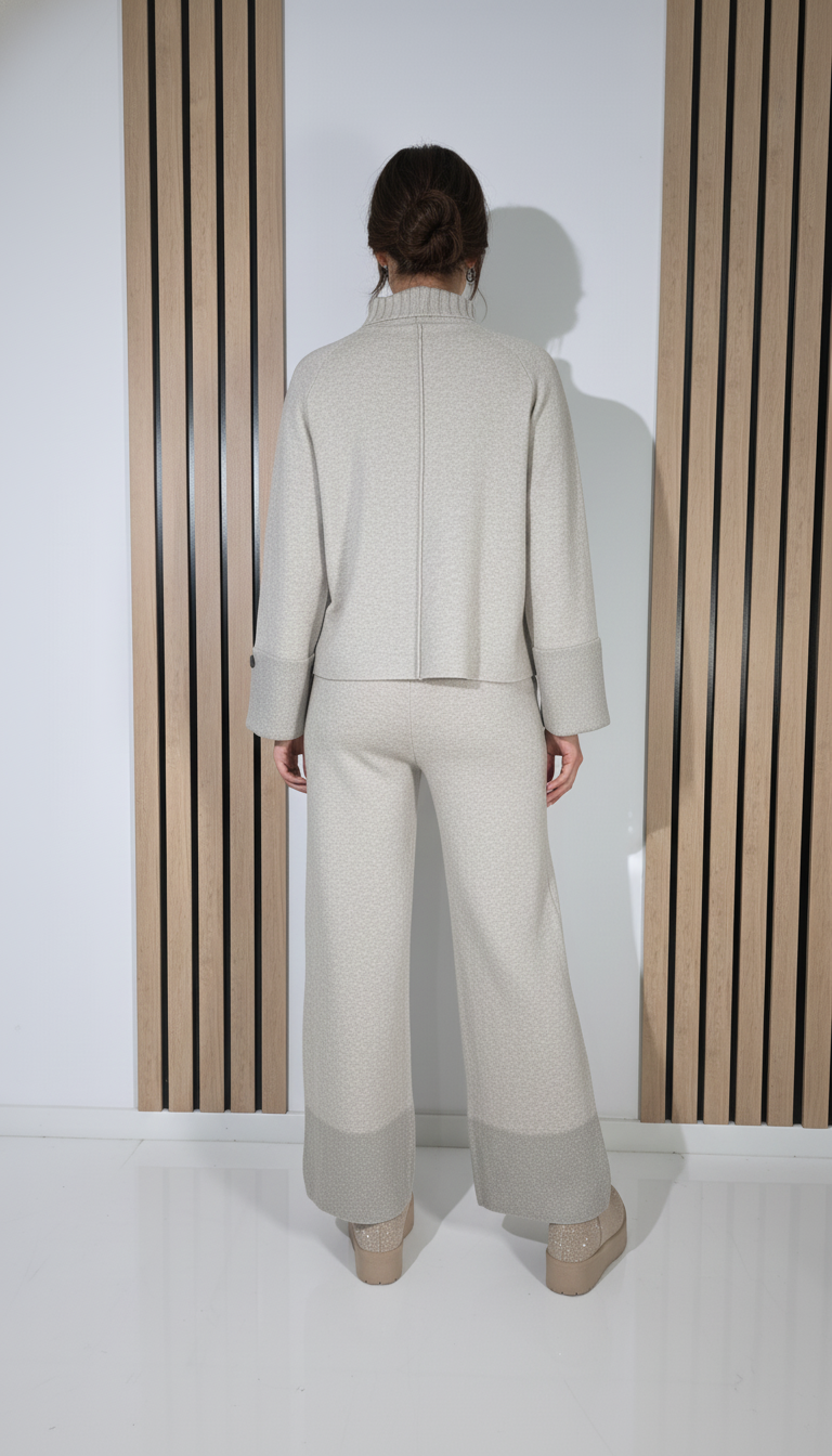  Compleu Dama bej Flavia 2 piese tricot #A1288