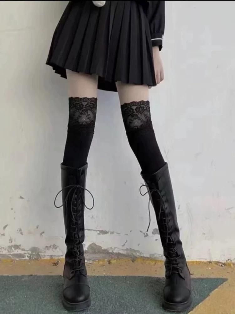 Ciorapi lungi dama negri Alexis #A1295