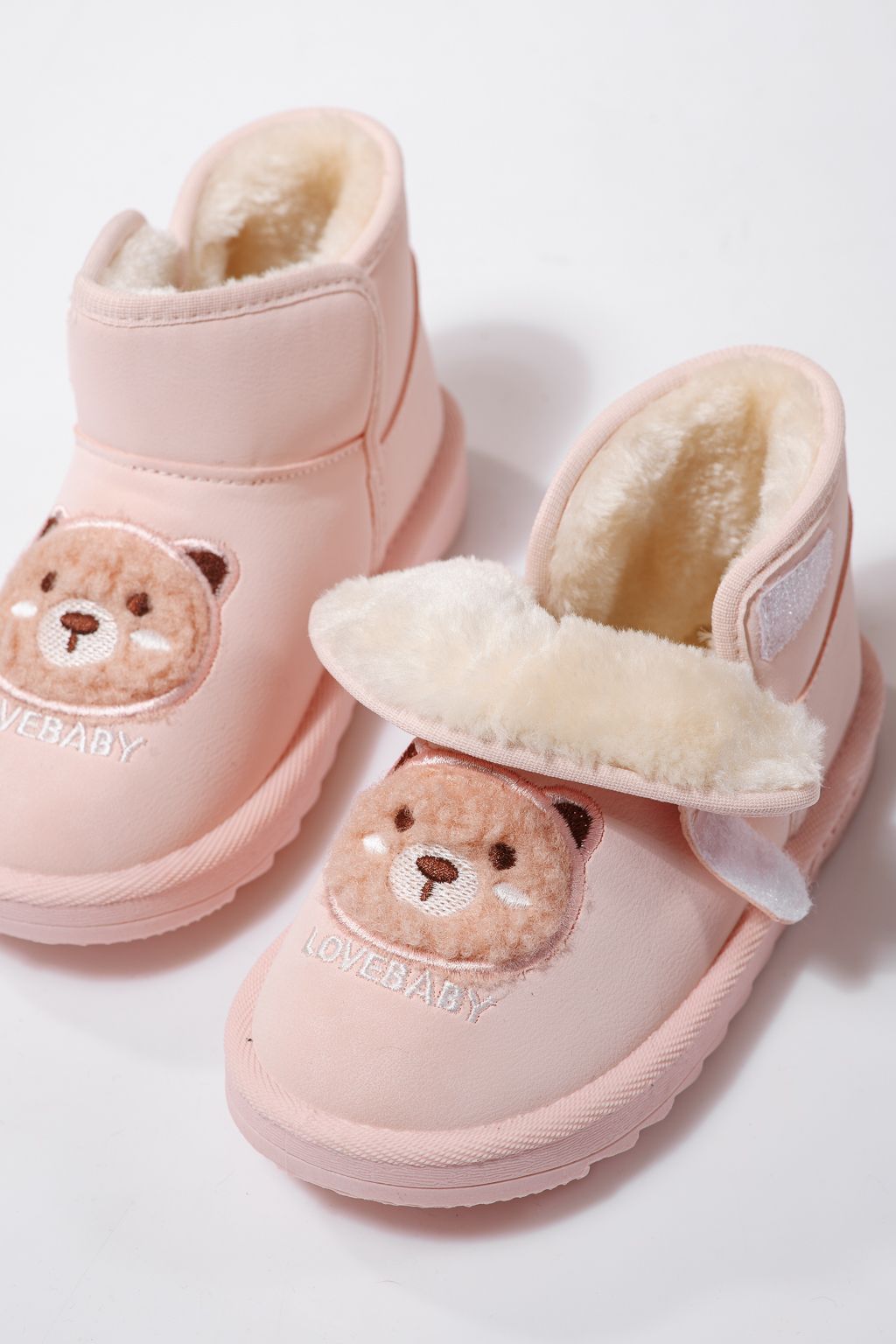 Ghete fete imblanite roz din piele ecologica Julieta #23153