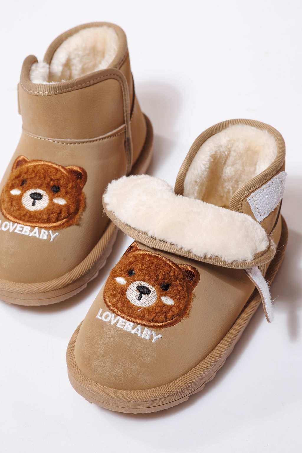 Ghete fete imblanite khaki din piele ecologica Julieta #23152