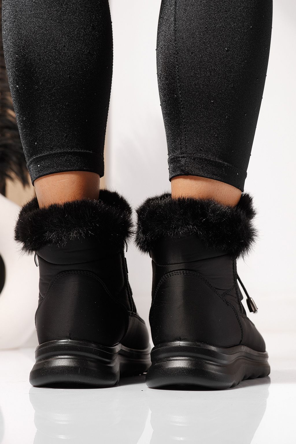 Ghete dama îmblănite negre din Fas Alice #23064