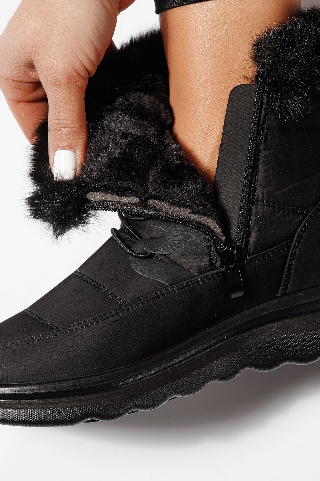 Ghete dama îmblănite negre din Fas Alice #23064