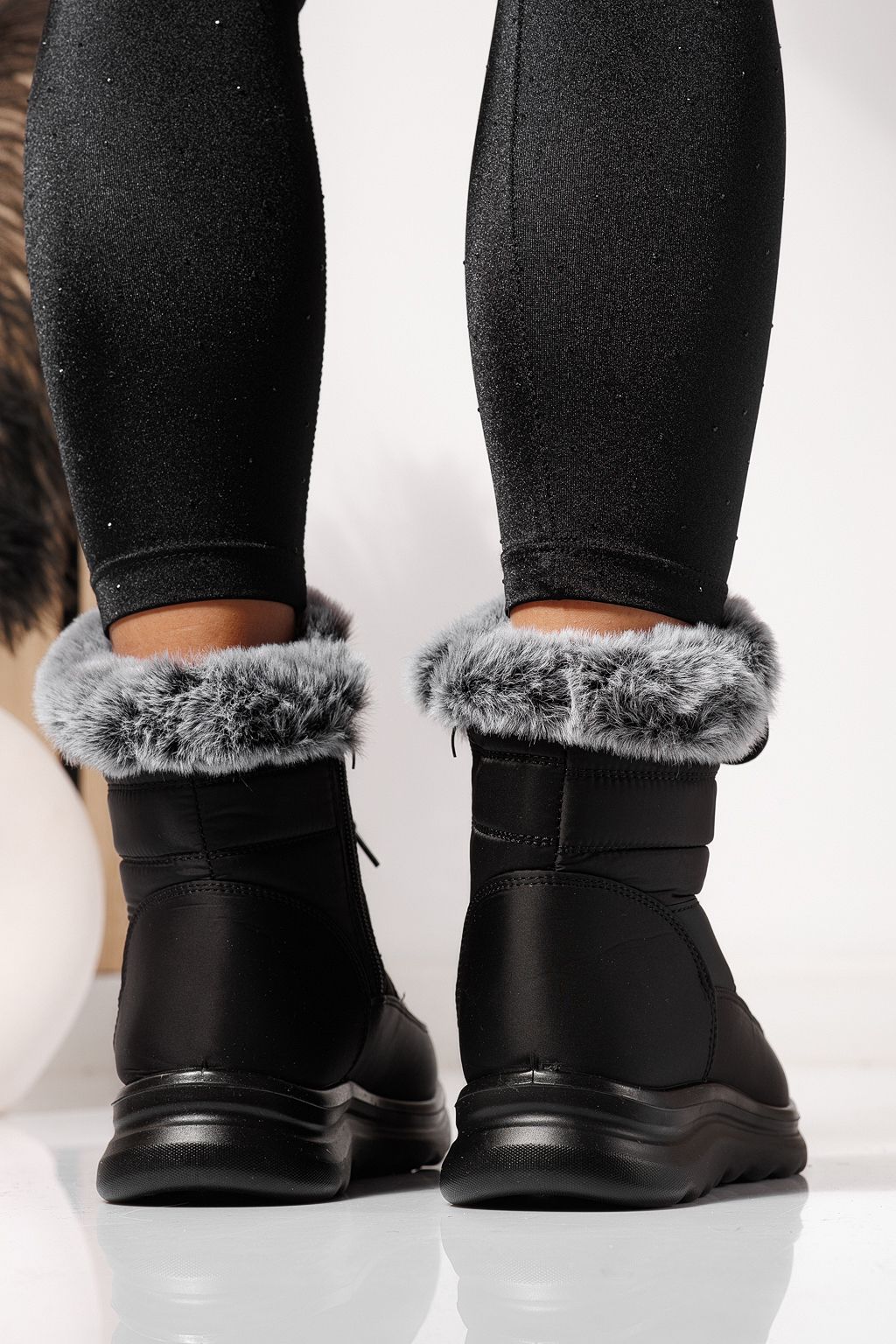 Ghete dama îmblănite negre din Fas Alessia #23066
