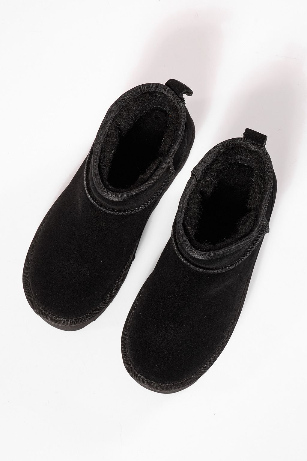 Cizme scurte dama îmblanite tip Ug negre din piele naturala Zina #23158