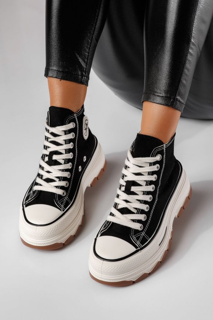 Adidasi dama negri din material textil Seline #24184