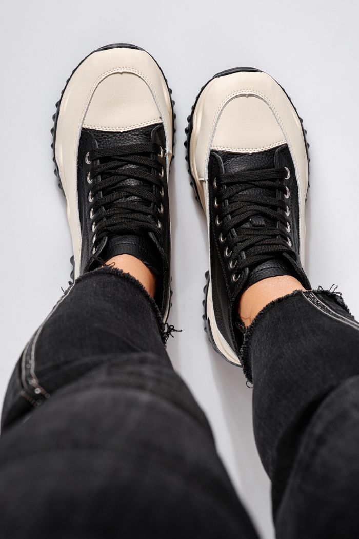 Adidasi dama negri  din piele ecologica Layla #24154