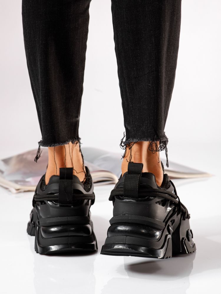 Adidasi dama negri din material textil Eva #24082