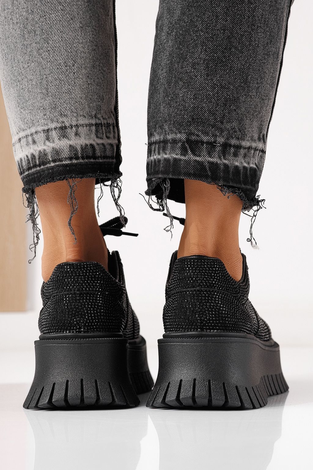 Adidasi dama negri din material textil Ellania #24092