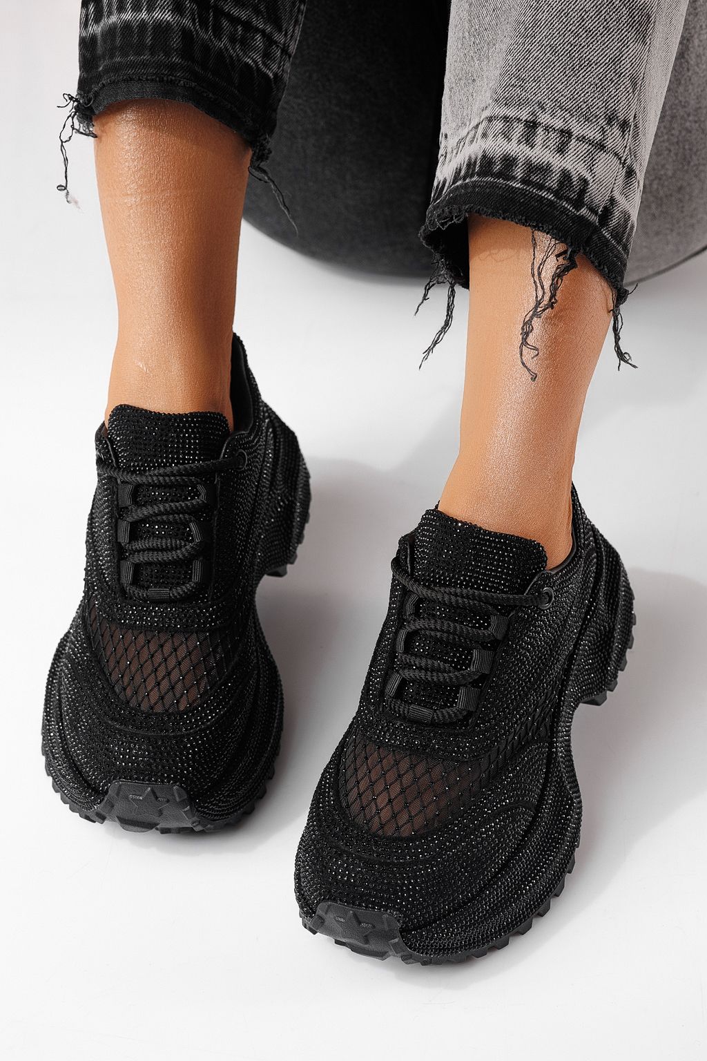 Adidasi dama negri din piele ecologica intoarsa Gabriela #24105