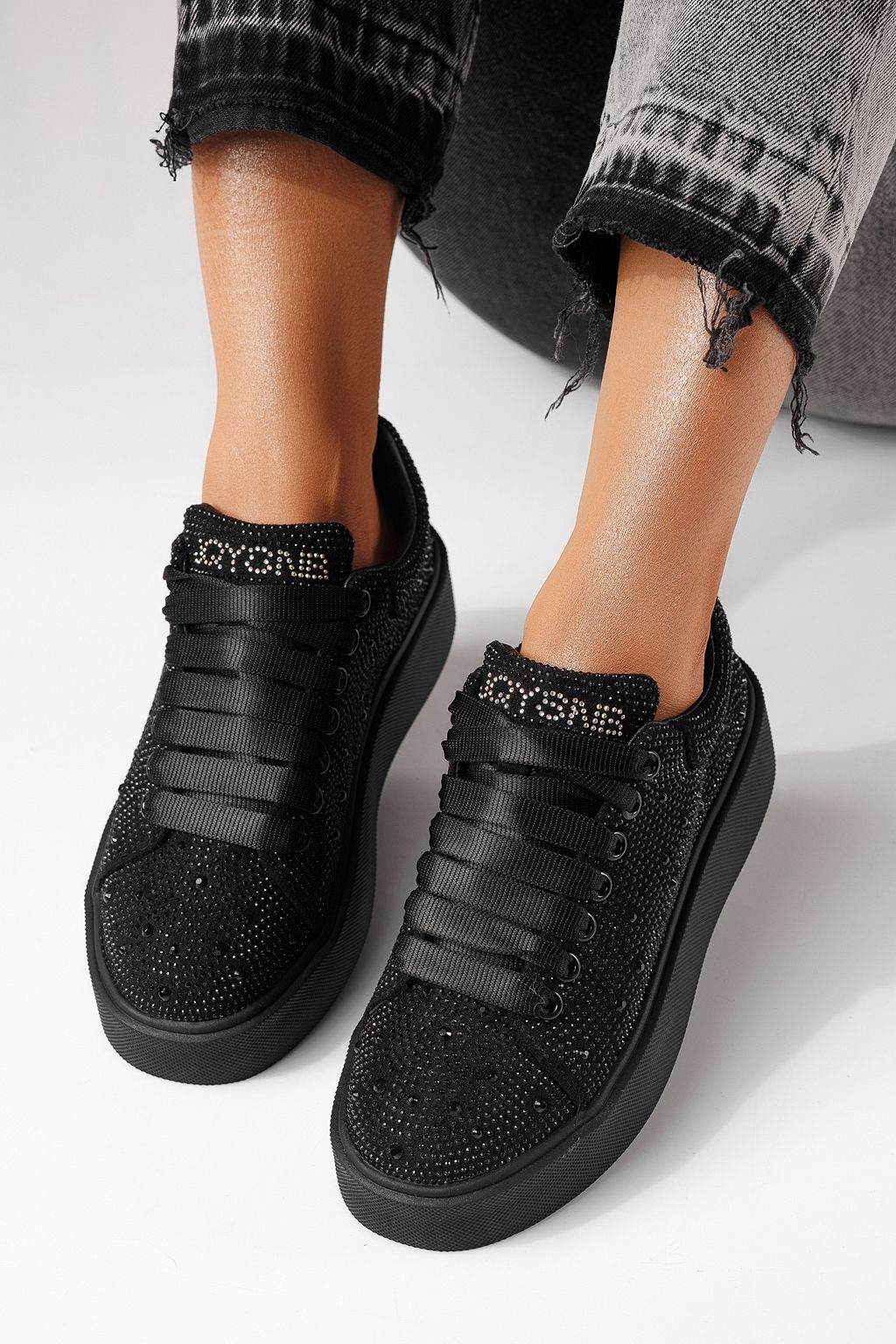 Adidasi dama negri din material textil Ellania #24089