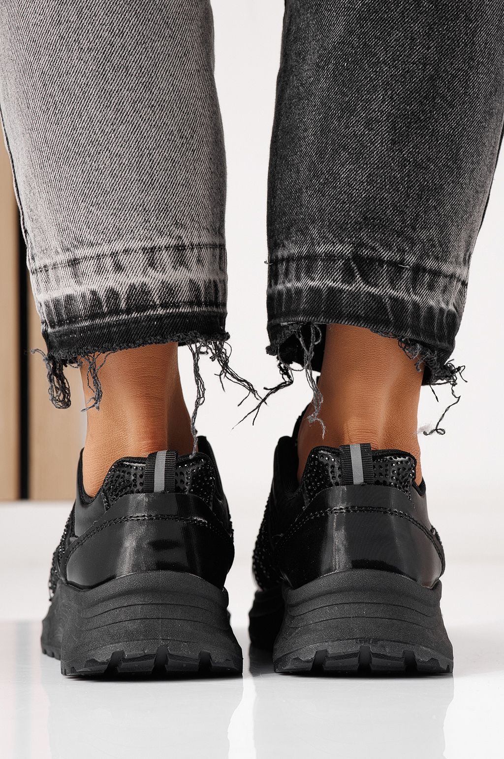 Adidasi dama negri din piele ecologica Carolina #24059