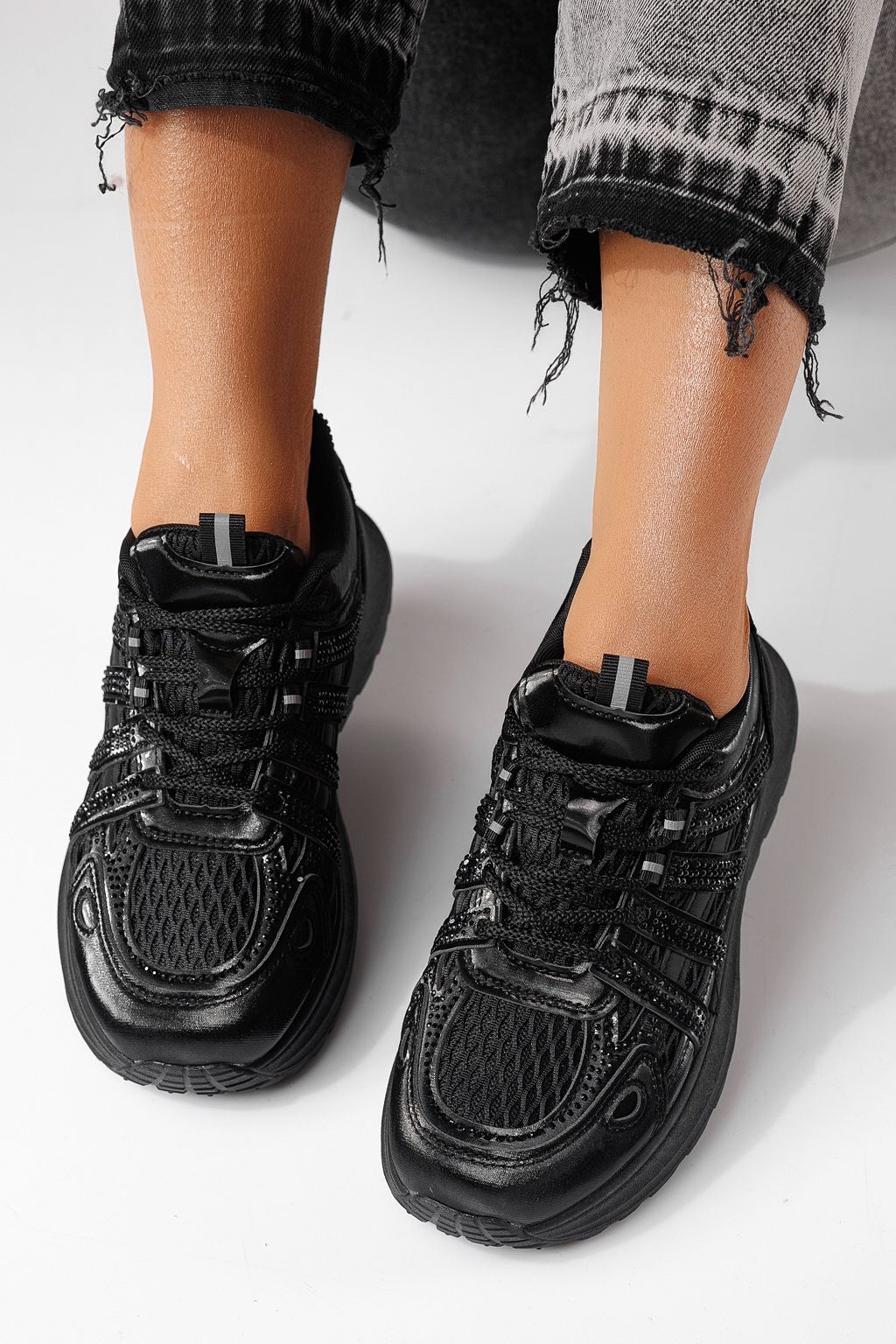 Adidasi dama negri din piele ecologica Carolina #24059