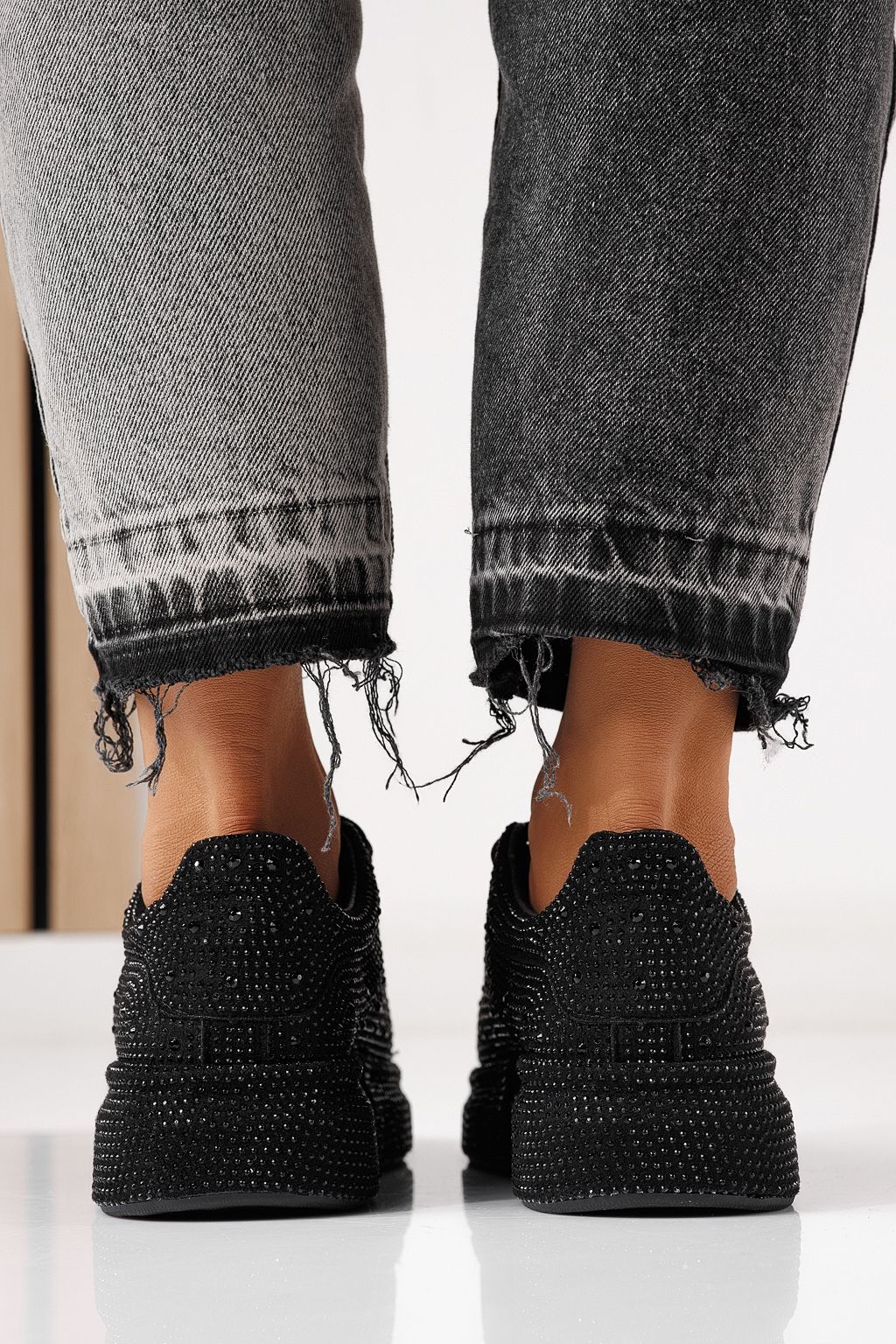 Adidasi dama negri din material textil Alexia #24007