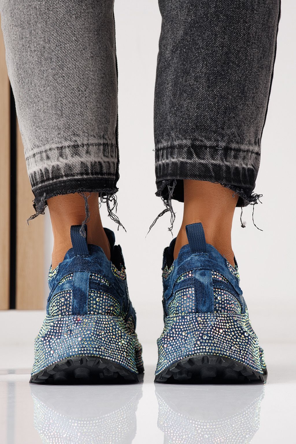 Adidasi dama bleumarin din material textil Evelin #24088