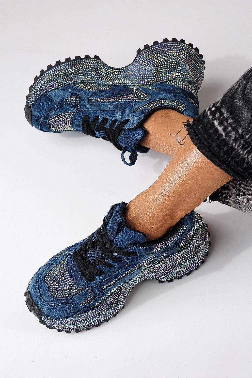 Adidasi dama bleumarin din material textil Evelin #24088