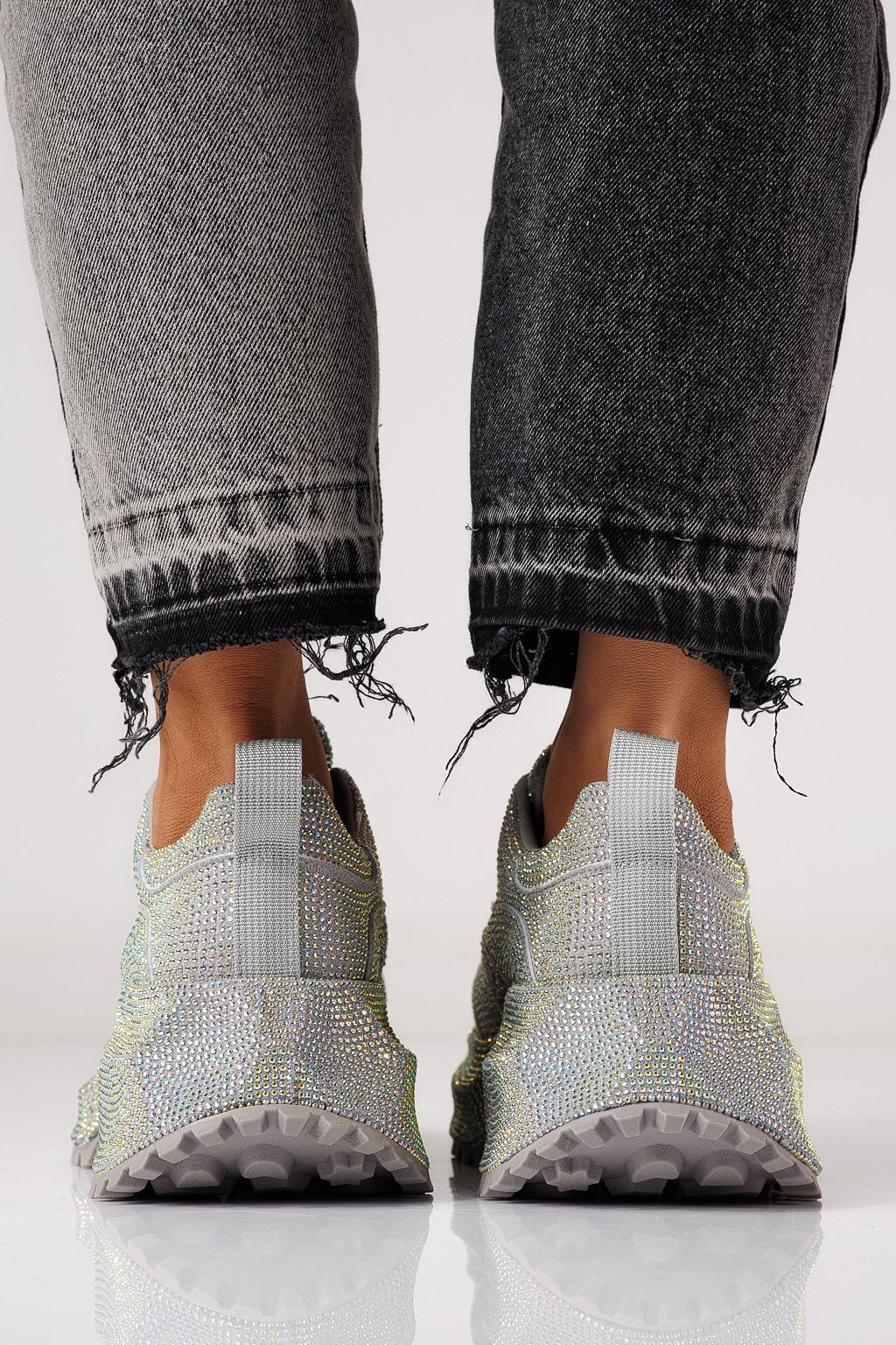 Adidasi dama gri din piele ecologica intoarsa Gabriela #24103