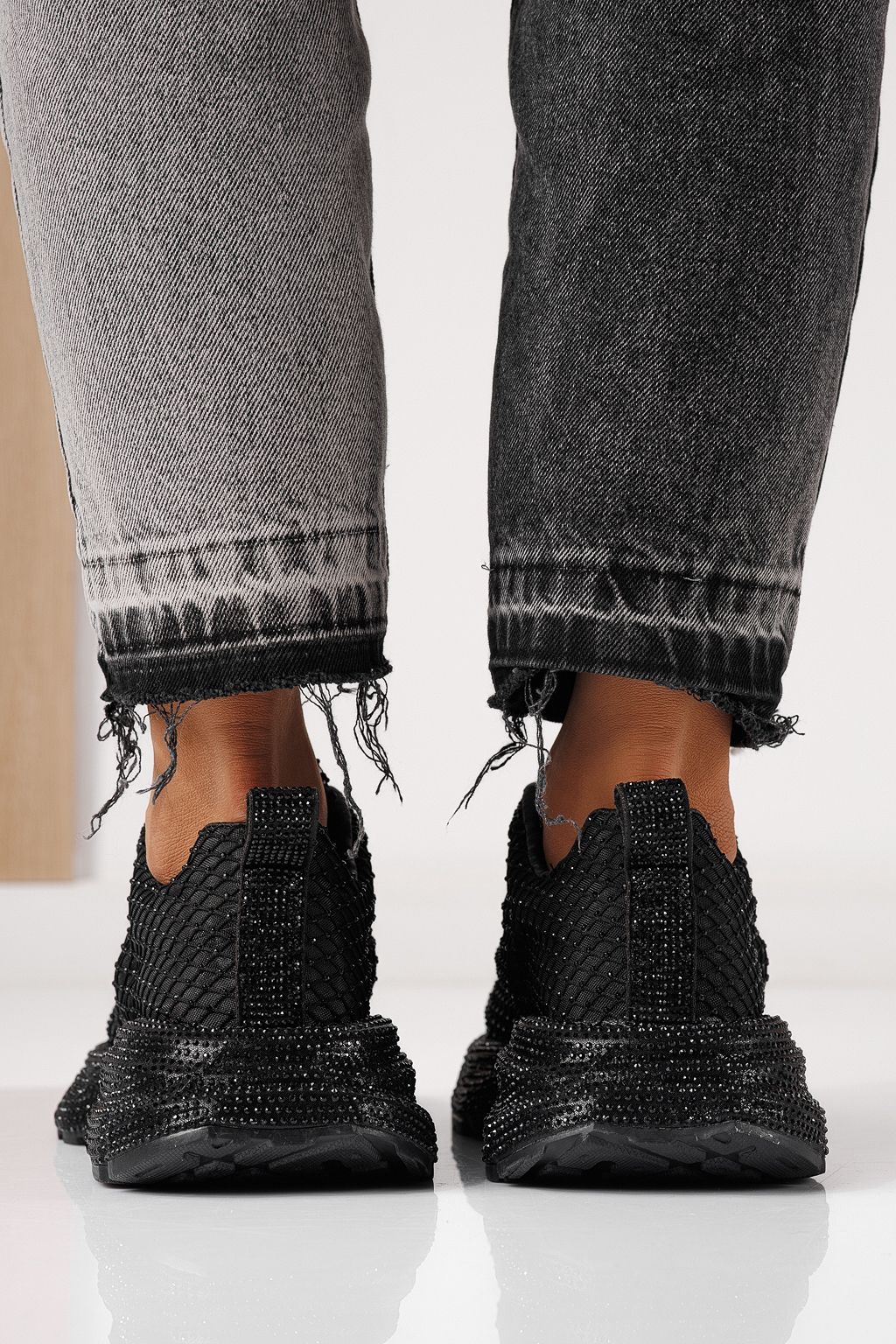 Adidasi dama negri din material textil Cataleya #24066